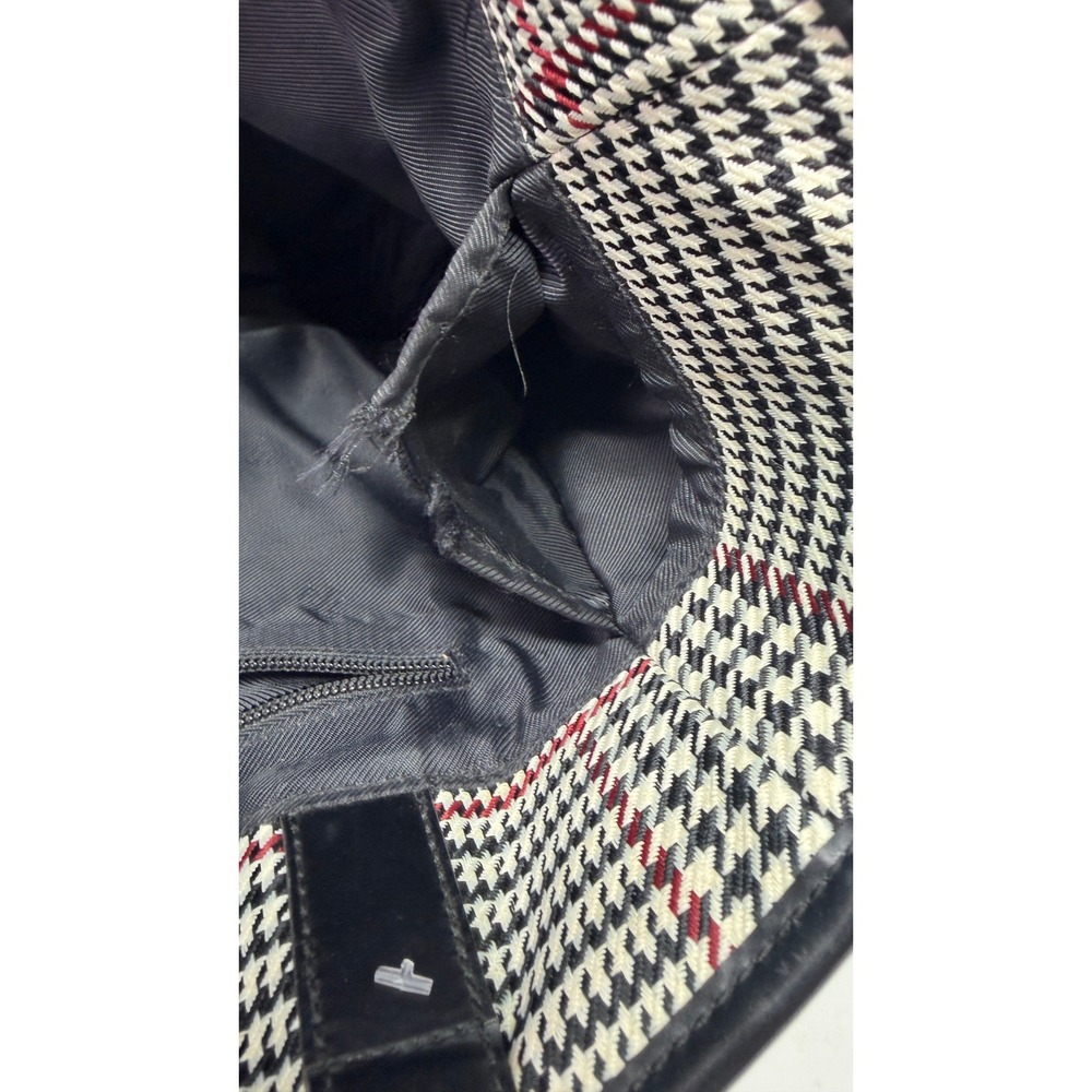 Lauren Ralph Lauren Houndstooth Plaid Tote Bag Black White Red Mens Womens - Picture 9 of 10